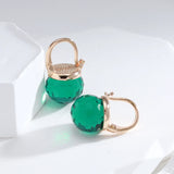 Emerald Red Crystal Drop Earrings Wedding Fine Jewelry