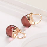 Emerald Red Crystal Drop Earrings Wedding Fine Jewelry
