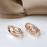 Rose Wave Piercing Earrings Zircon Inlay Wedding Jewelry