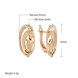 Rose Wave Piercing Earrings Zircon Inlay Wedding Jewelry