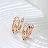 Rose Wave Piercing Earrings Zircon Inlay Wedding Jewelry