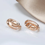 Rose Wave Piercing Earrings Zircon Inlay Wedding Jewelry