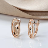 Rose Wave Piercing Earrings Zircon Inlay Wedding Jewelry