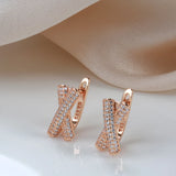 Rose Wedding Drop Earrings with Zircon - Fine Jewelry
