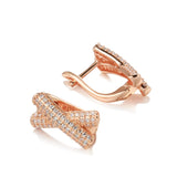 Rose Wedding Drop Earrings with Zircon - Fine Jewelry