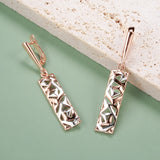 Rose Glossy Drop Earrings Irregular Hollow Long Pendant Clip Earrings