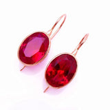 14K Rose Plated Ruby Earrings Wedding Jewelry