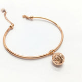 Purple Bead Pendant Bracelet 14K Rose Jewelry