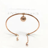 Purple Bead Pendant Bracelet 14K Rose Jewelry