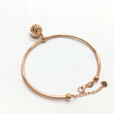 Purple Bead Pendant Bracelet 14K Rose Jewelry