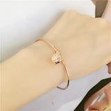 Purple Bead Pendant Bracelet 14K Rose Jewelry