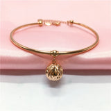 Purple Bead Pendant Bracelet 14K Rose Jewelry