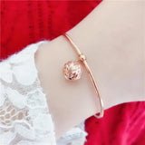 Purple Bead Pendant Bracelet 14K Rose Jewelry