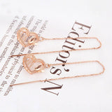 14K Rose Gold Plated Hollow Heart Butterfly Earrings
