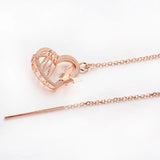 14K Rose Gold Plated Hollow Heart Butterfly Earrings