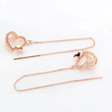 14K Rose Gold Plated Hollow Heart Butterfly Earrings