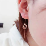 14K Rose Gold Plated Hollow Heart Butterfly Earrings
