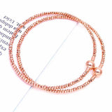 Elegant 14K Rose Bead Bangle Bracelet for Women