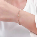 14K Rose Bead Bangles for Women - Set of 585 Light Purple Plated Jewelry