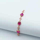 Ruby Charm Bracelet in 14K Rose Gold for Women