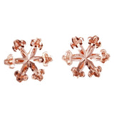 14K Rose Snowflake Earrings Women Sweet Glamour Jewelry