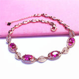 14K Rose Gold Plated Ruby Light Bracelet for Women