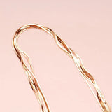 Purple 14K Rose Gold Plated Multi-Layer Soft Chain Bracelet for Women