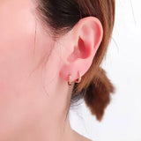 Purple Plated 14K Rose Hoop Earrings for Women Daily Jewelry