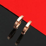 Purple Plated 14K Rose Hoop Earrings for Women Daily Jewelry