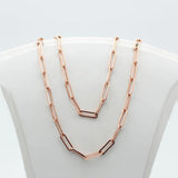 Purple Chunky O-Shaped Necklace 14K Rose Charm Jewelry Stacking Chains