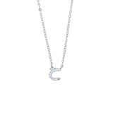 925 Sterling Silver Arabic Letter Charm Necklace for Women