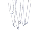 925 Silver Arabic Letter Charm Necklace for Women