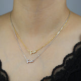 925 Silver Arabic Letter Charm Necklace for Women