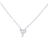 925 Sterling Silver Arabic Letter Charm Necklace for Women