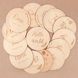 5Pcs Wooden Milestone Card Teether Newborn Props DIY Craft Accessories