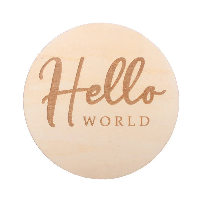 5Pcs Wooden Milestone Card Teether Newborn Props DIY Craft Accessories
