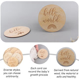 5Pcs Wooden Milestone Card Teether Newborn Props DIY Craft Accessories