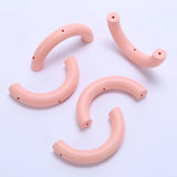 5Pcs Colorful Three Hole Half Wooden Circle Beaded Necklace Bracelet DIY Jewelry