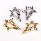 5Pcs Pave CZ Star/Heart/Oval Screw Clasp Carabiner Jewelry