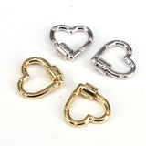 5Pcs Pave CZ Star/Heart/Oval Screw Clasp Carabiner Jewelry