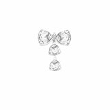 5Pcs Silver Alloy Button Wedding Dress Jewelry Rhinestone Mix Bow Pendant Base