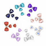 5Pcs Silver Alloy Button Wedding Dress Jewelry Rhinestone Mix Bow Pendant Base