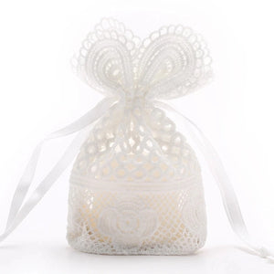 5pcs Round Hole Lace Bag Jewelry Storage Drawstring Bags