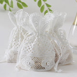5pcs Round Hole Lace Bag Jewelry Storage Drawstring Bags