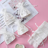 5pcs Round Hole Lace Bag Jewelry Storage Drawstring Bags