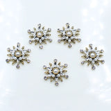 5pcs Snowflake Shaped Alloy Pearl Rhinestone Jewelry Accessory Box Decoration