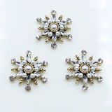 5pcs Snowflake Shaped Alloy Pearl Rhinestone Jewelry Accessory Box Decoration