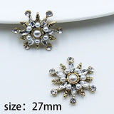 5pcs Snowflake Shaped Alloy Pearl Rhinestone Jewelry Accessory Box Decoration