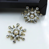 5pcs Snowflake Shaped Alloy Pearl Rhinestone Jewelry Accessory Box Decoration