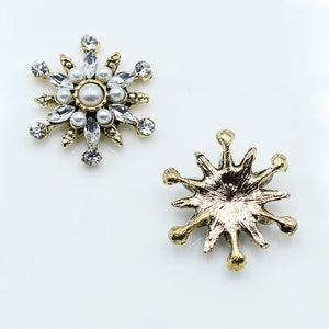 5pcs Snowflake Shaped Alloy Pearl Rhinestone Jewelry Accessory Box Decoration